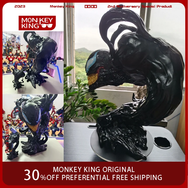 

45cm The Avengers Figure Venom Bust Extra Large Anime Collectible Model Resin Room Desktop Ornaments Holiday Gifts Kids Toys