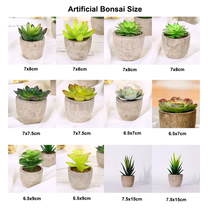 Plastic Artificial Succulent Plants Fake Decorative Ball Plants Simulation Mini Mini Artificial Bonsai for Home Decor