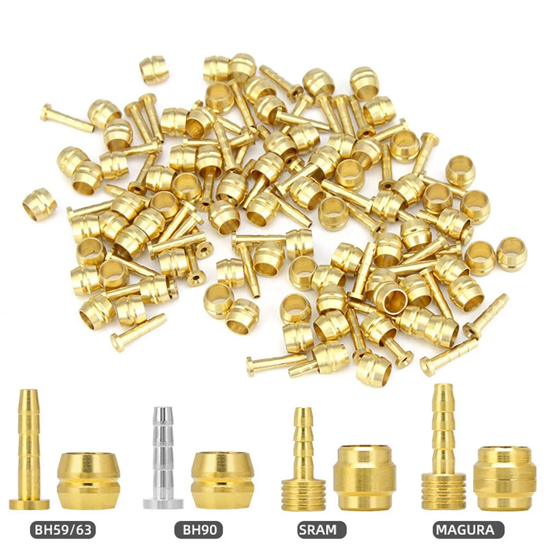 20Pcs Bicycle Brake Olive Brass Connecting Insert Kit for Shimano BH59 Hydraulic Disc Brake Hose,4