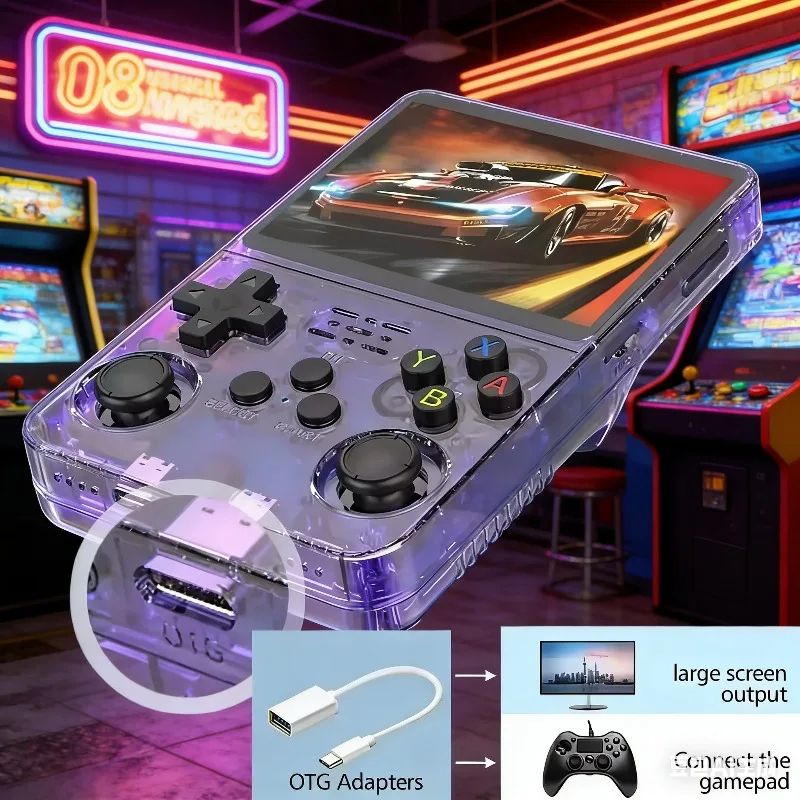 

Open Source R36S Retro Handheld Video Game Console Linux System 3.5 Inch IPS Screen Portable Pocket Video Player 64GB 128G Games