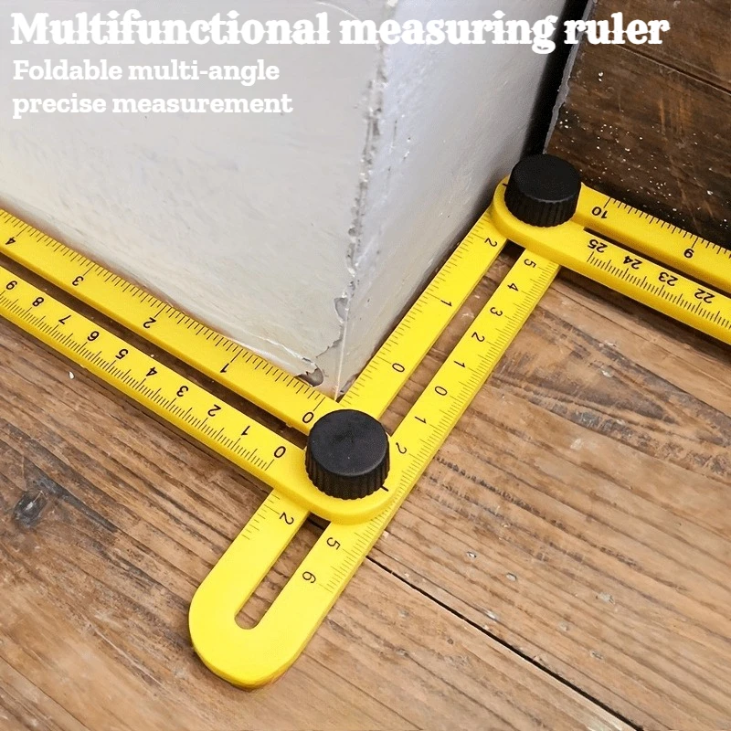 1PC Multi-Functional ABS Plastic 4-Fold Ruler - Foldable Measuring Tool for Woodworking, DIY & Construction
