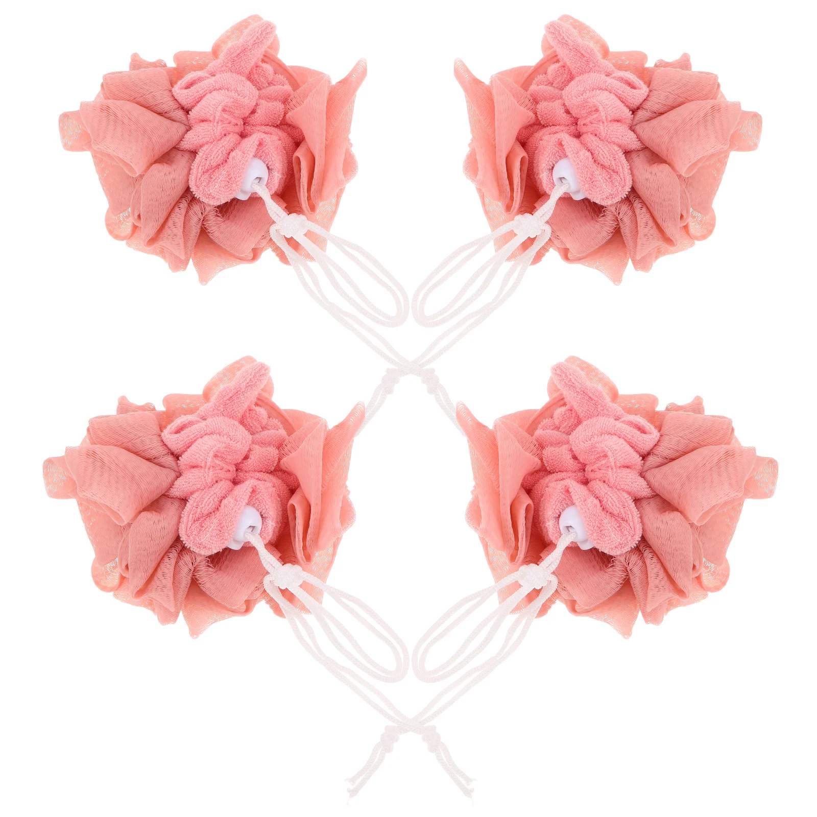 

4pcs Bath Sponge Mesh Puff Shower Pouf Ball For Adults Exfoliating Skin Cleaning Spa Accessories Loofah Scrubber Foam Net Bath