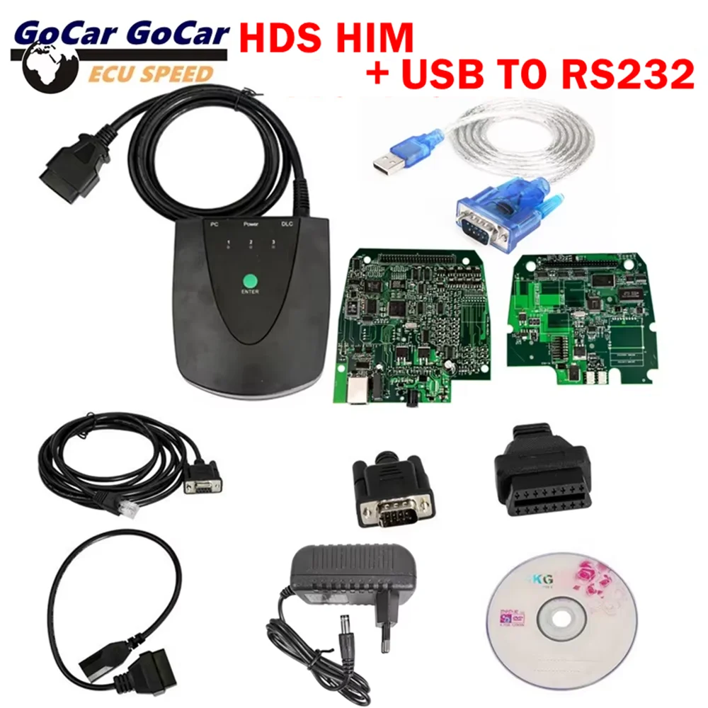 

Newest For Honda HDS Tool HIM Professional Diagnostic Tool V3.104.24 For Honda HDS Newest Double Board USB To RS232 OBD2 Scanner