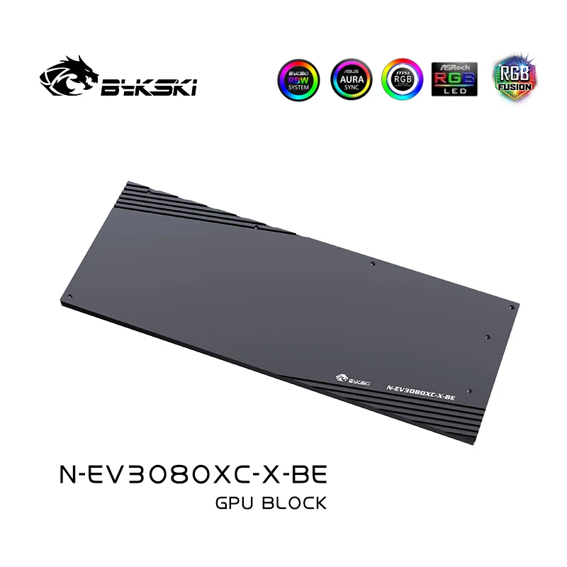 Водяной блок Bykski N-EV3080XC-X для EVGA GeForce RTX 3080 XC3, черный игровой графический процессор/видеокарты/медный радиатор охлаждения RGB SYNC