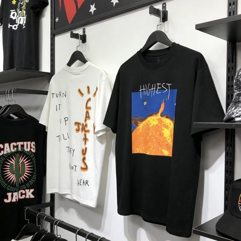 Breathable Cotton Summer Men Women Street Outfit CACTUS JACK Tshirts Utopia Round Neck Short Sleeve Casual Top Tees