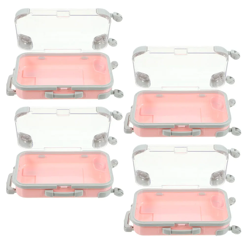 

4pcs Mini Storage Box Portable Cosmetics Makeup Artist Eyelash Case Travel Organizer Bag Luggage Stylish Practical