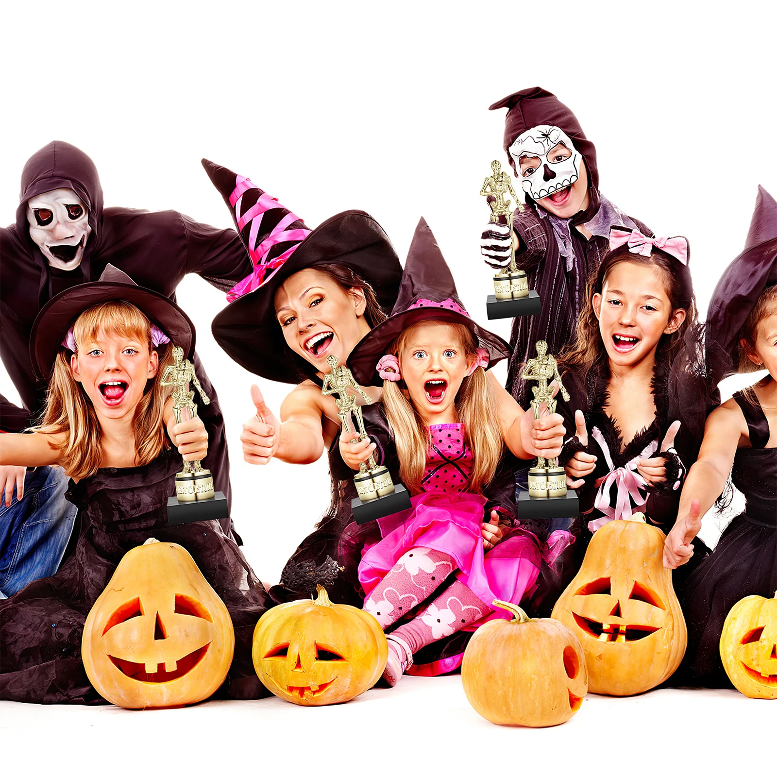 

Halloween Best Costume Pumpkin Trophy Golden Award for Costume Contest Party Kids Award Ceremony Prize