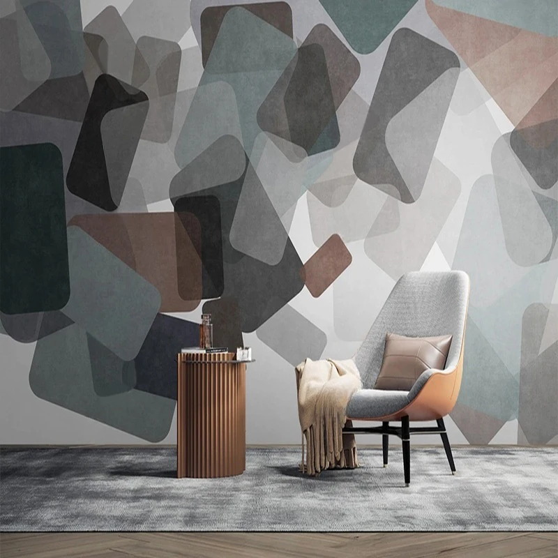 Modern 3D Abstract Geometric Pattern Retro Wallpaper Customized Size Photo Mural Living Room Bedroom Background Wall Painting