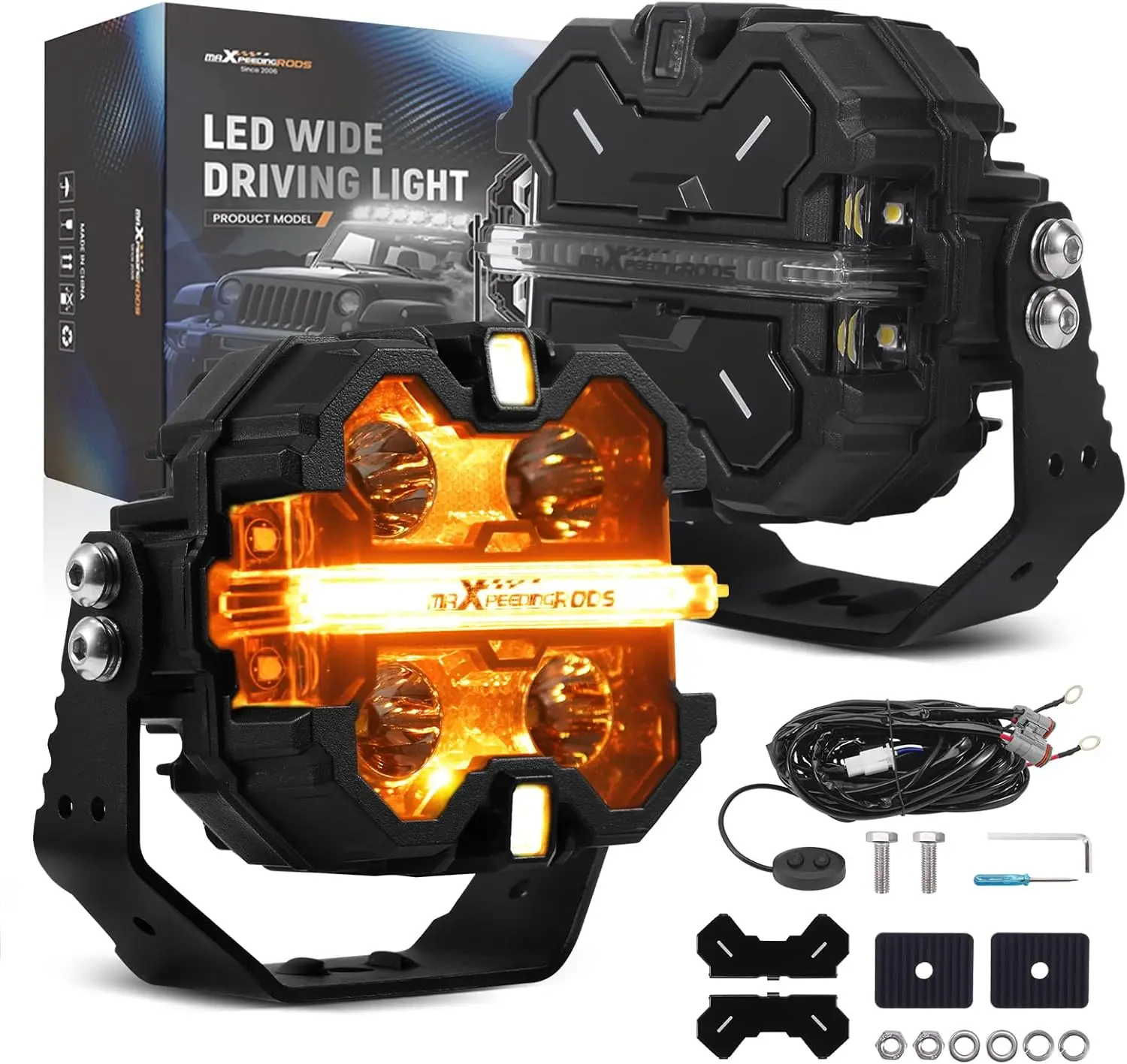 

3.5 Inch 160W LED Off Road Lights, 19200LM Auxiliary Fog Light with RGB Colors, Wide Range for Jeep SUV Pickup ATV
