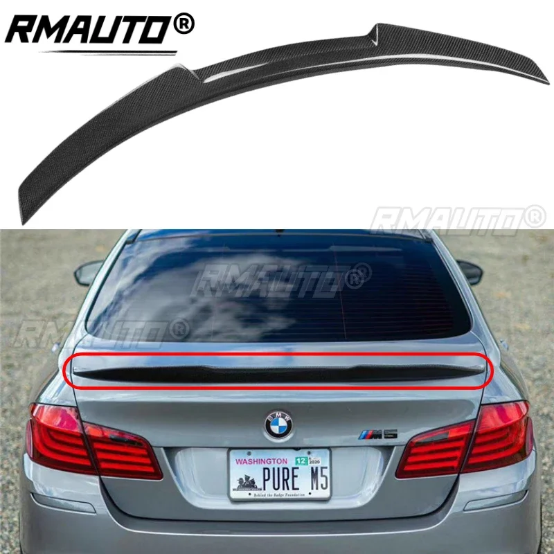 

RMAUTO Углеродное волокно в стиле M4, задний спойлер багажника, крыло для BMW F10 5 серии F11 F18 M5 2011-2017, спойлер на заднее крыло, губа, Стайлинг автомобиля