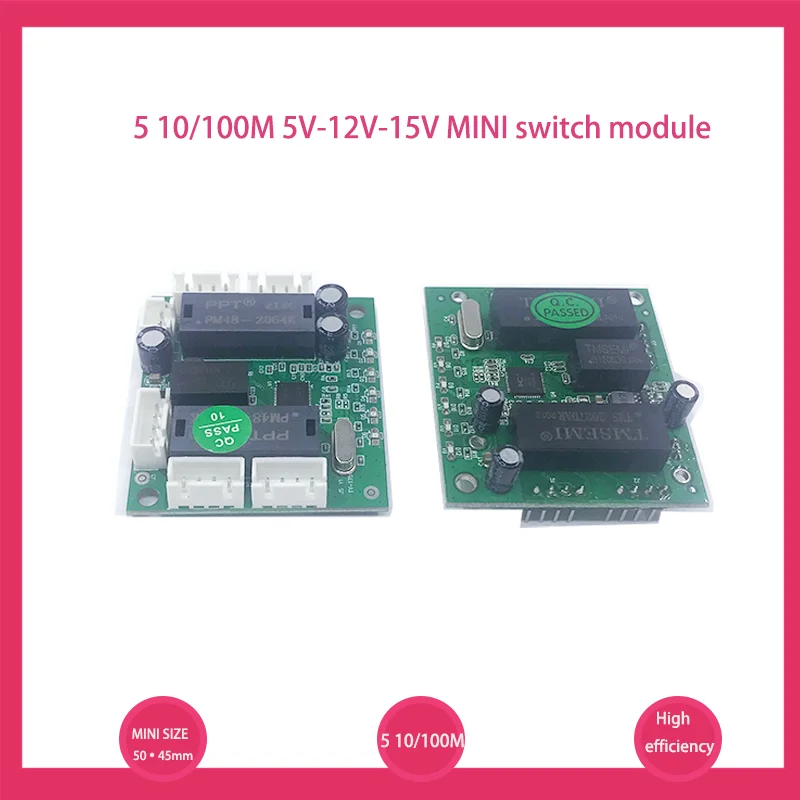 

Industrial Ethernet Switch industria5 port 10/100M network ethernet switch 5V/12V/15V power input Temperature-40 to 75℃