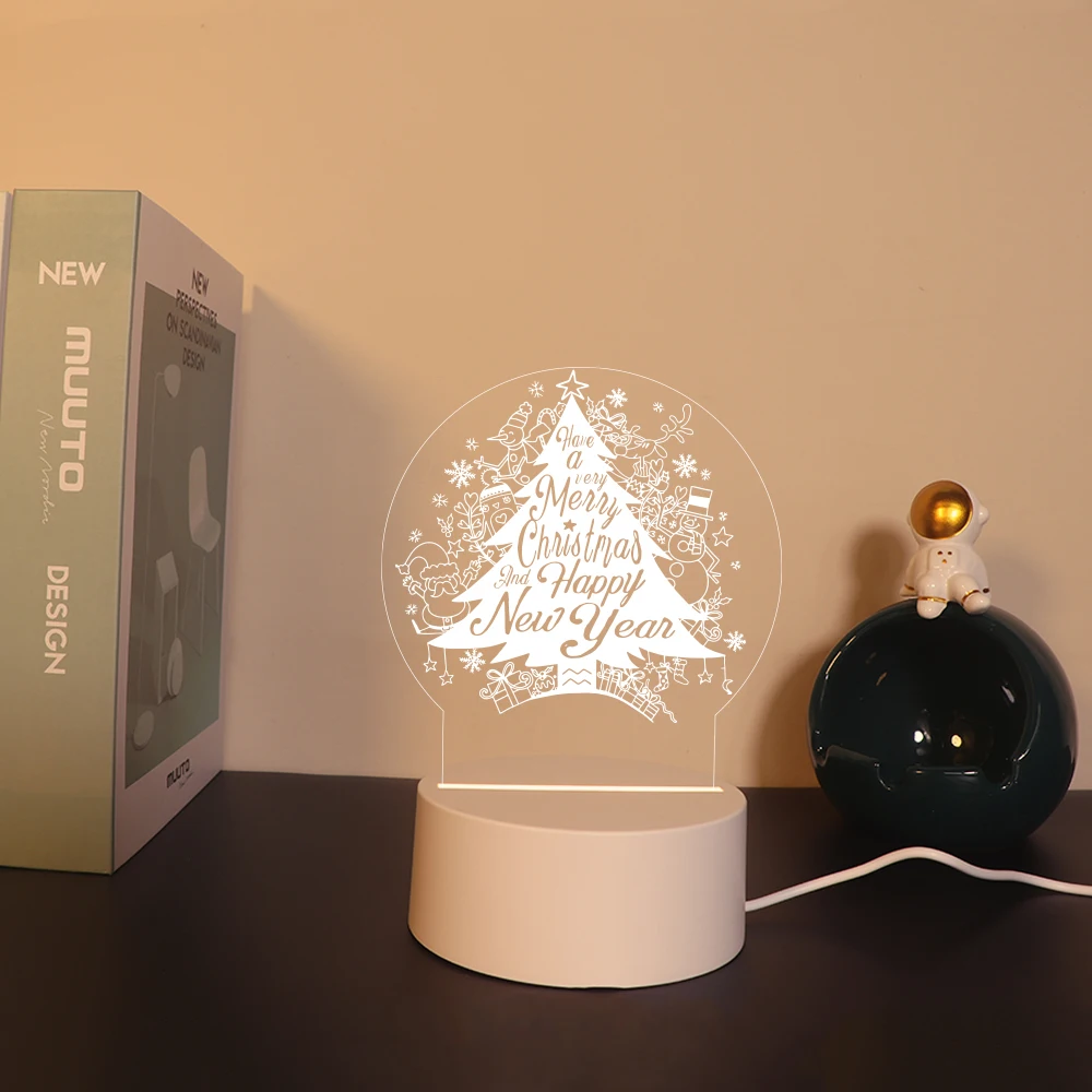 Sapins de Noël Veilleuse LED pour la Décoration de la Maison, Veilleuse 3D pour Chambre, Cadeau de Noël