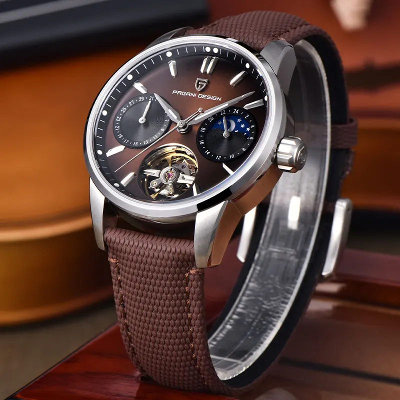 PAGANI DESIGN Tourbillon Men Wristwatch Top Brand 41mm Mechanical Watches Sapphire 100M Waterproof YS027 Gift Watch for Men 2025