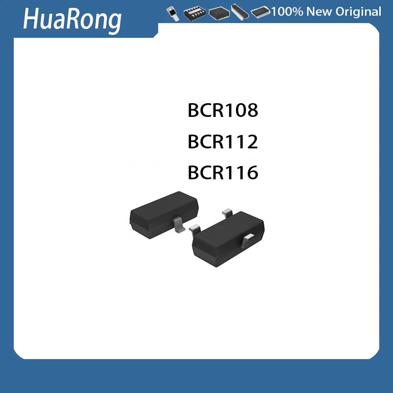 100Pcs/Lot BCR108 WHs    BCR112 WF*    BCR116 WG*  E6327      SOT-23