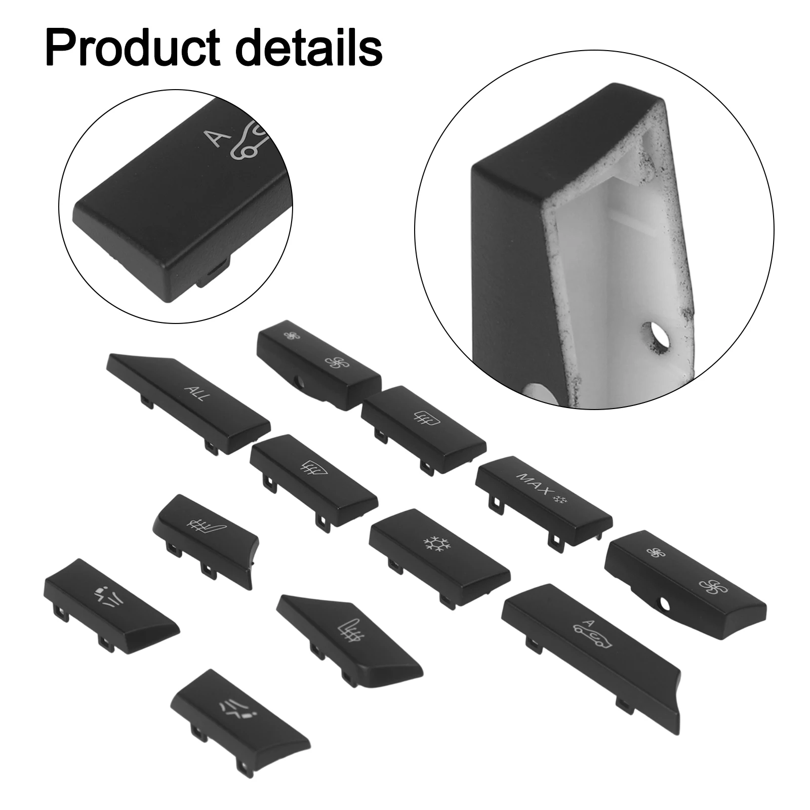 

Replacement 12pcs A/C Heating Switch Buttons for BMW For 5 Series For F07 F10 F11 DIY Installation with Material