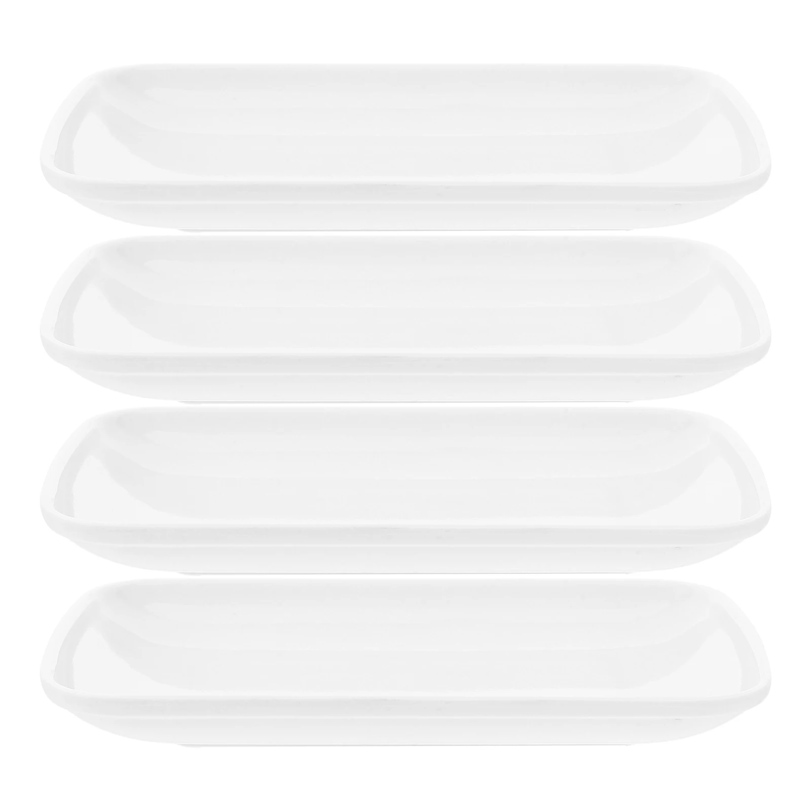 

4pcs Melamine Rectangular Plates 19x12cm Safe Material Easy Clean Practical Snack Food Plates Home Restaurant Use Bright Color