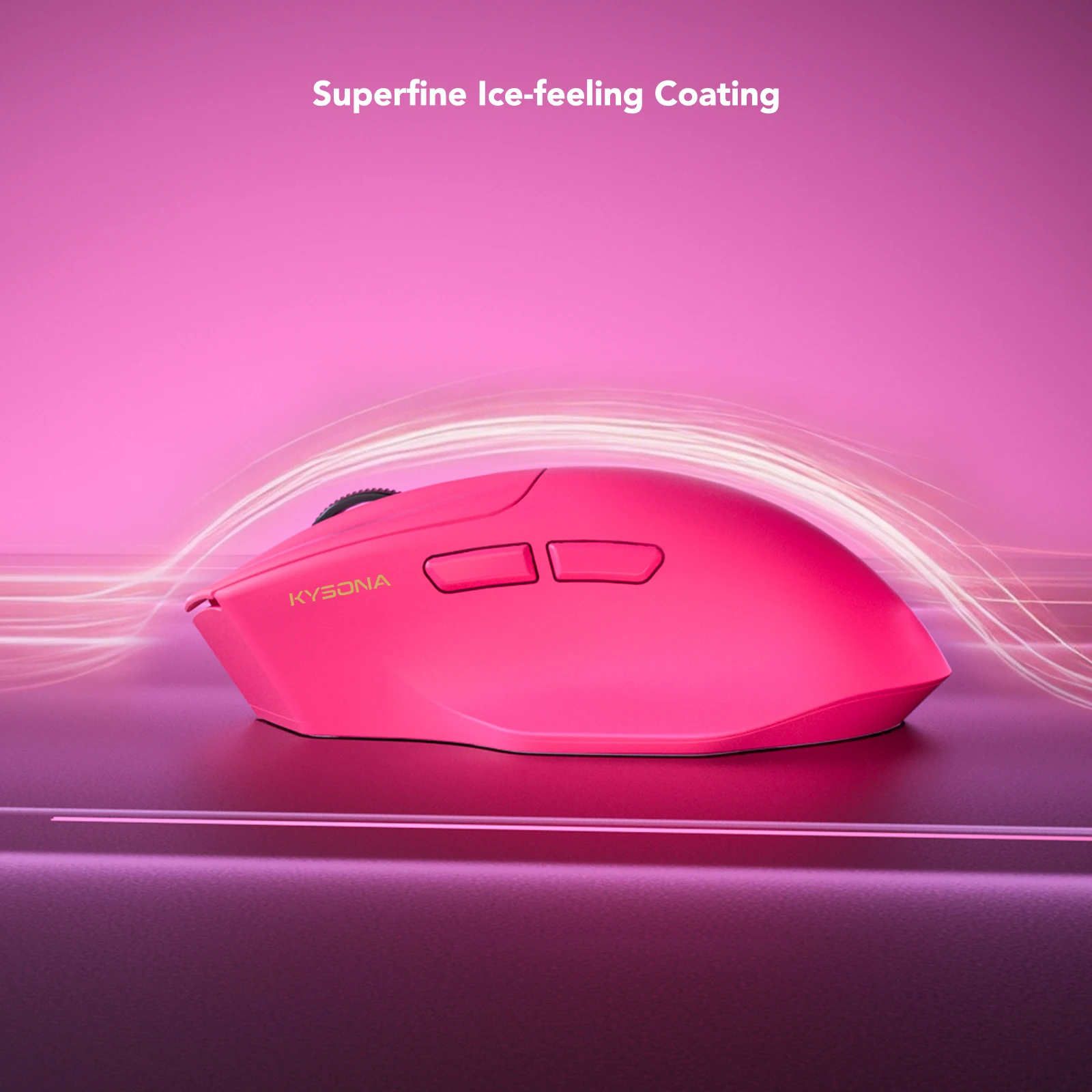 Mouse Gamer KYSONA Saturn Pro com Sensor PAW3395, 58g Leve, BT 2.4G Tri-mode, Taxa de Polling de 8000Hz, 26000DPI, Sem Fio