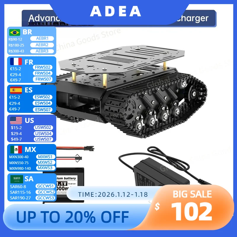 Hiwonder Tracked Chassis Chassis Shock Absorption Robot Chassis