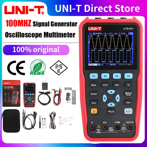 UNI-T オシロスコープ マルチメータ 信号発生器 100MHZ UT81A+ UT81B+ UT81C UT81D+ プロフェッショナル デュアル チャネル デジタル オシロスコープ
