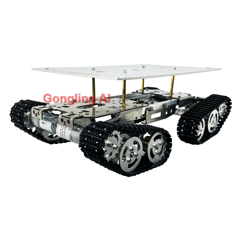Robot Carro Armato RC con Carico di 12Kg, Telaio in Acciaio con Motore, Grande Piattaforma per Arduino/Raspberry Pi, Kit DIY Programmabile