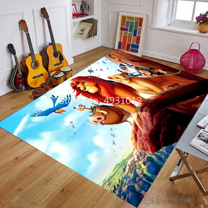 Karpet Simba Lion King lucu, karpet 80x120cm dekorasi untuk kamar mandi, tikar lantai anak-anak, ruang tamu kamar tidur anak-anak