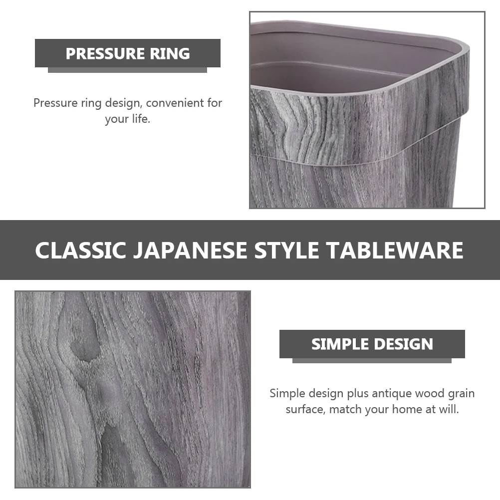 

Retro Farmhouse Wood Grain Trash Can for Kitchen Bathroom Office PP Dustbin Bedroom Decorative Rubbish Bin Simulated Solid Wood