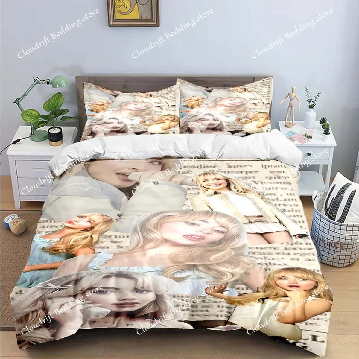 Pop Female Singer S-Sabrina Print Bedding Sets Exquisite Bed Supplies Set Duvet Cover Bed Comforter Set Bedding Set Luxury Gift0
