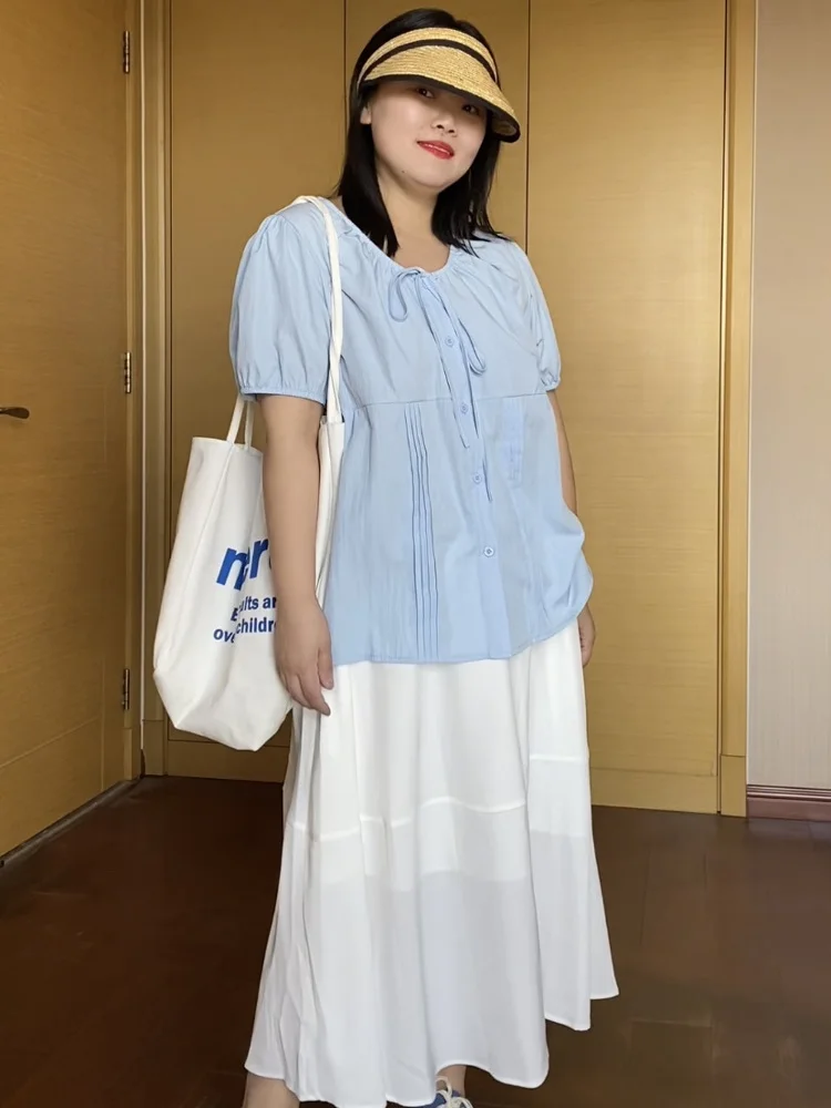 

Soft Loose Women's Shirt plus Size Spring Summer New Style Short Sleeve Slimming Top for Pear Body Types V-Neck Regular...