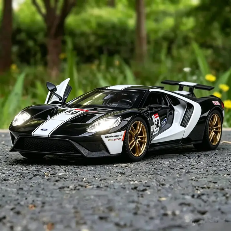 Modelo a Escala 1:24 del Ford GT LM GTE, Auto Deportivo de Aleación, Vehículo de Carreras de Metal Fundido a Presión, con Sonido y Luz, Ideal para Regalo