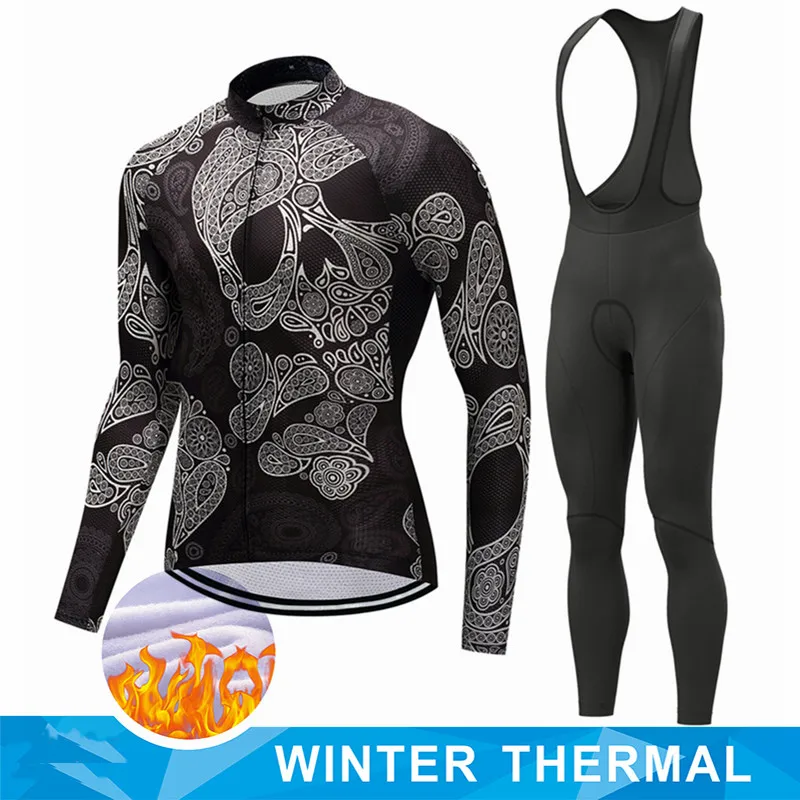 2024 Pro Team Winter Thermal Fleece Cycling Jersey Set Long Sleeve Bicycle Clothing MTB Bike Wear Maillot Ropa Ciclismo Cycling