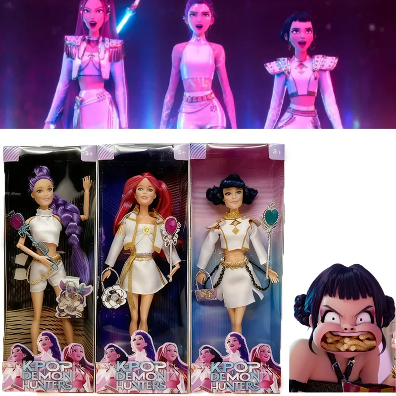 

С клейовой куклой в форме сердца KPOP Demon Hunters Team (2025 новых) — аниме K Pop, милые сувениры для вечеринок для девочек, праздничные подарки