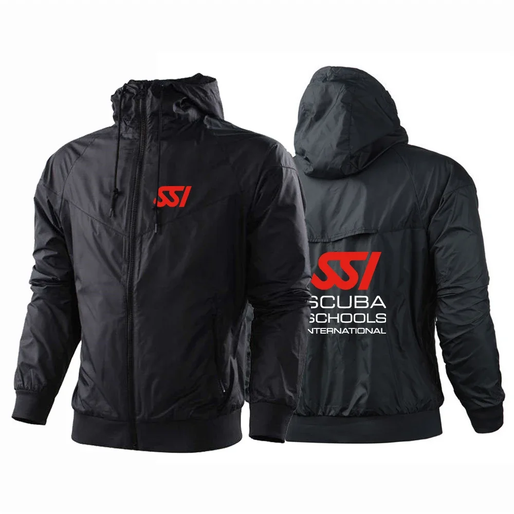 

2024 New Man's Fashion Scuba Diving Dive SSI Printing Jacket Zipper Colorblock Windbreaker Handsome Leisure Classic Hoodies Coat