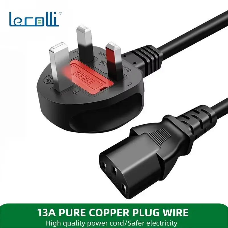 13a Certified British Standard Power Cord Extension Cord Plug Wire Pure Copper For Display And Printer Dc Electrical Appliances