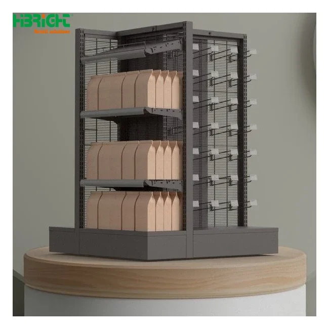 Luxury Commercial Display Shelf Wooden Supermarket Red Wine Display Wall Racks