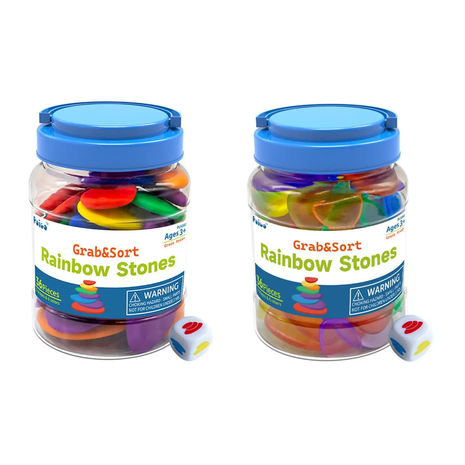 36x Sorting Toy Jar Educational Toy Montessori Toy Color Sensory Colorful Stack Toy for Home Travel Activity Gift Playroom