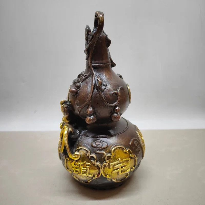 Copper Pixiu Gourd Ornament Antique Collection Home Office Decorative Craft