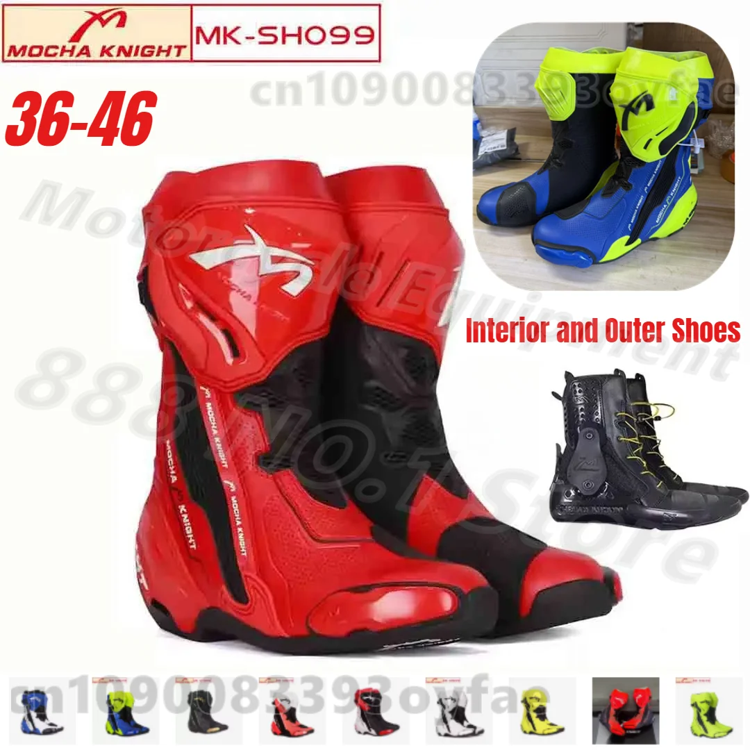 

Professional Motorcycle Protective Boot Waterproof Motorcyclist Shoes Anti-slip Motocross Rally Boot Interior and Outer Shoes