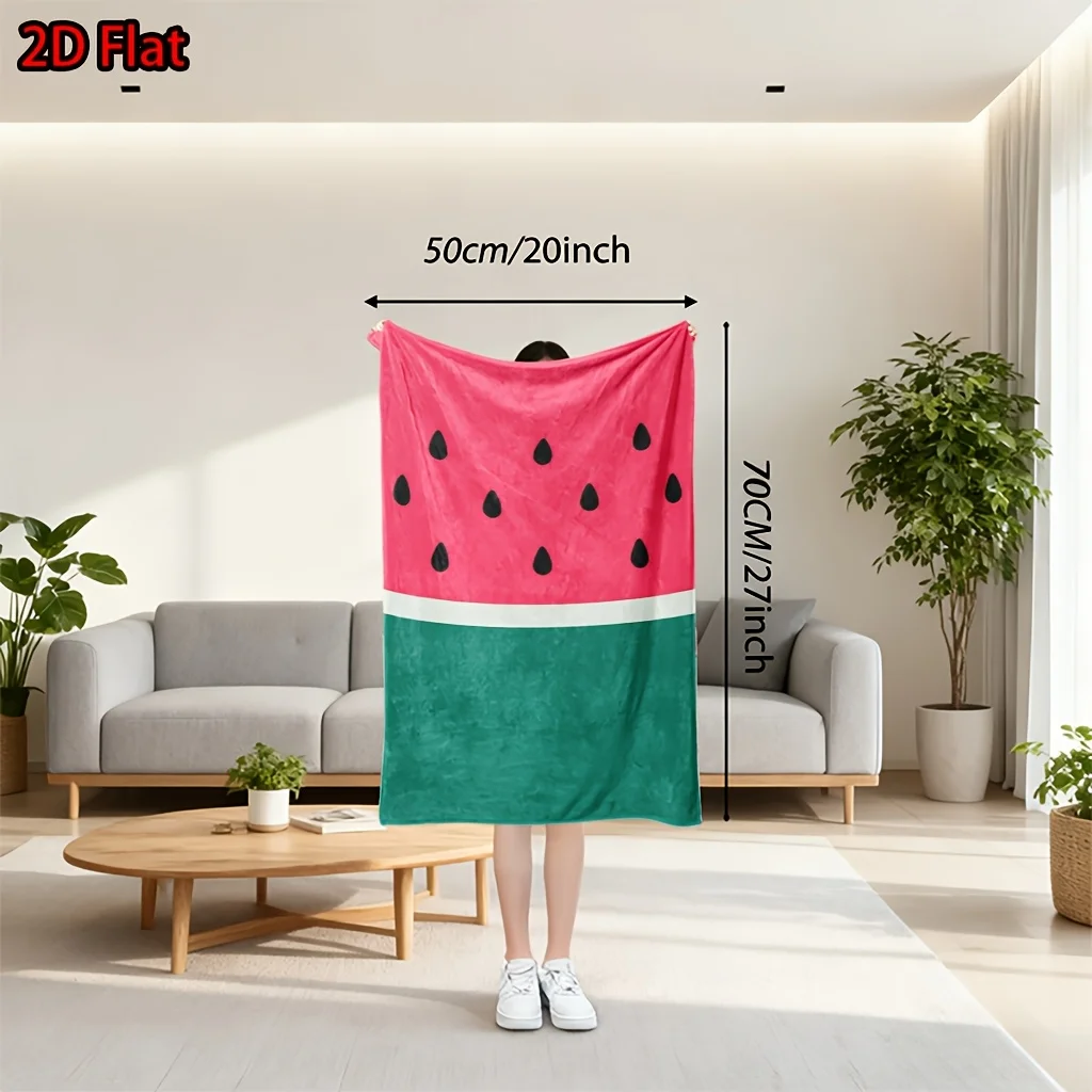 Cute Watermelon Slice Print Throw Blanket for Sofa Couch Bed Boho Summer Decor Picnic Aesthetic Plush Comforter Bedspread Gift
