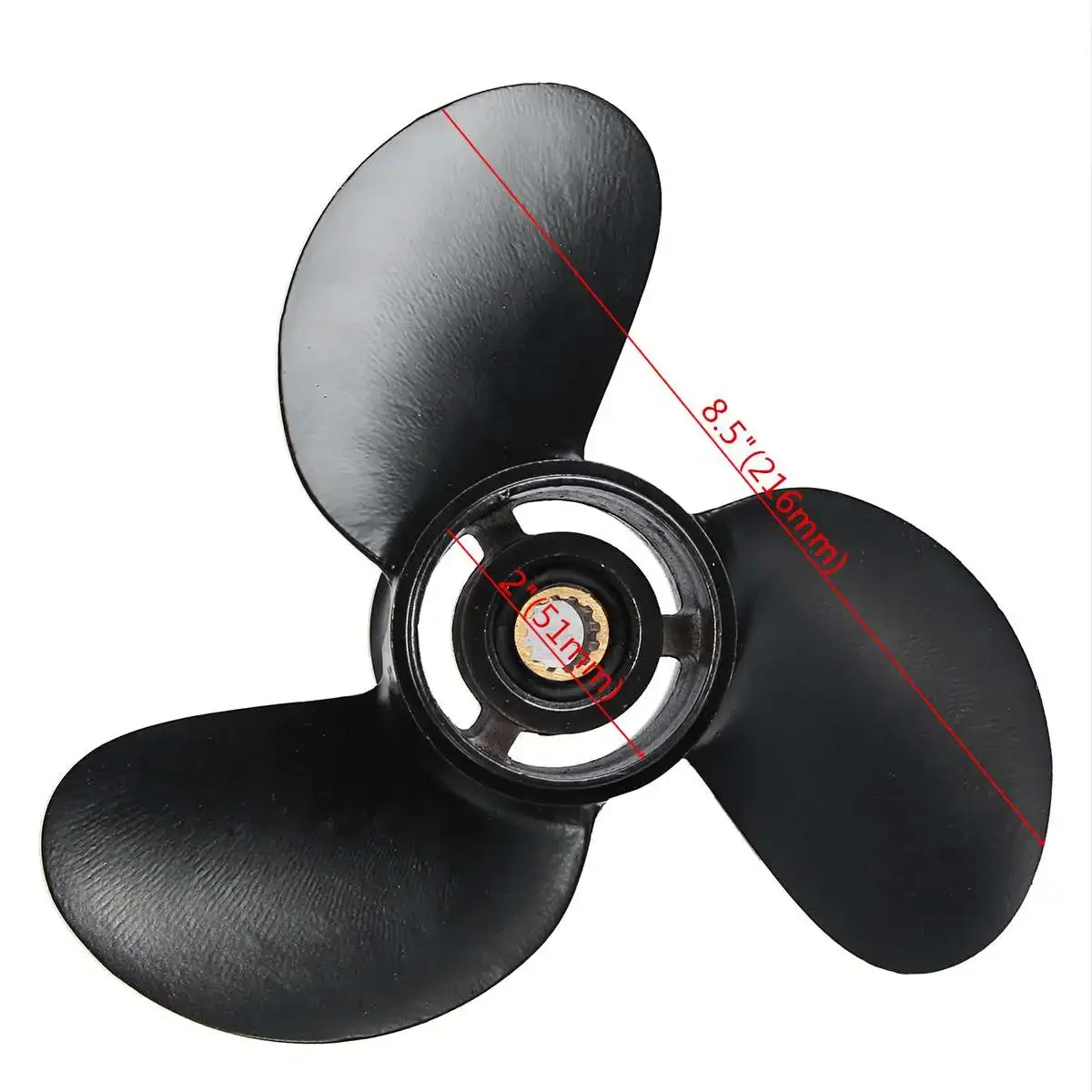 

Outboard Propeller 3B2W64517-1 8.5X9 Boat Black Aluminum Alloy 3 Blades 12 Spline Tooths for Tohatsu Nissan-Mercury 8-9.8HP