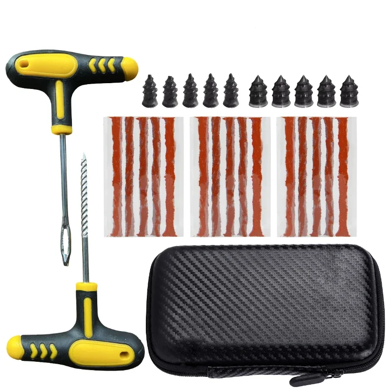 Car Tire Repair Kit Puncture Plug Tools Tyre Puncture Emergency for Tire Strips Stirring Glue Repair Tool Kit