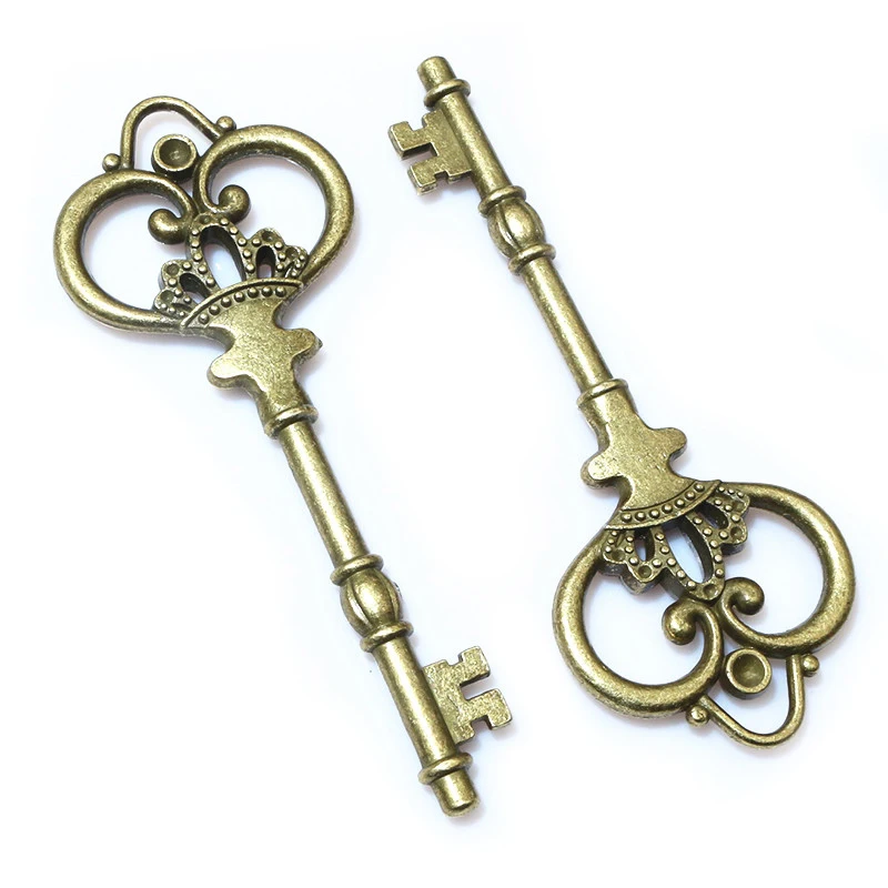 84x33mm 1pcs Antique Bronze Silver Plated Key Handmade Charms Pendant:DIY for bracelet necklace