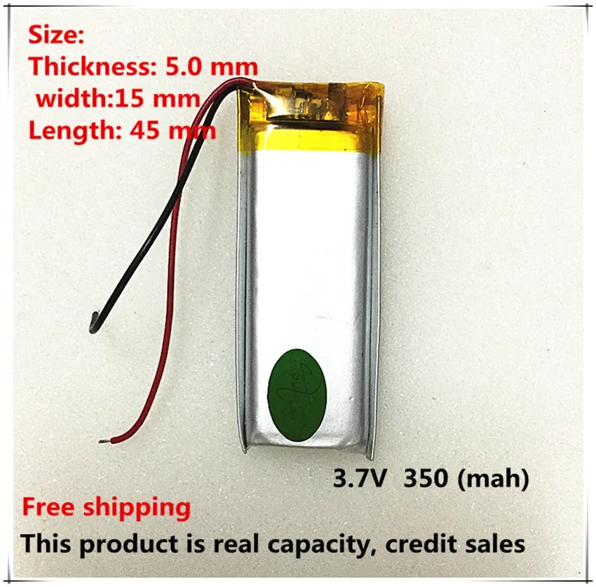 Size 501545 3.7V 350mah Lithium polymer Battery With Protection Board For MP3 MP4 GPS Digital Products Free Shipping