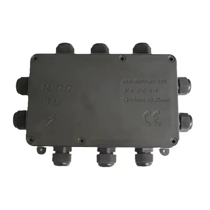 FSH717 IP68 Waterproof Junction Box 10 Holes Electrical Cable Connector Box for LED Lighting 4-25mm Cable