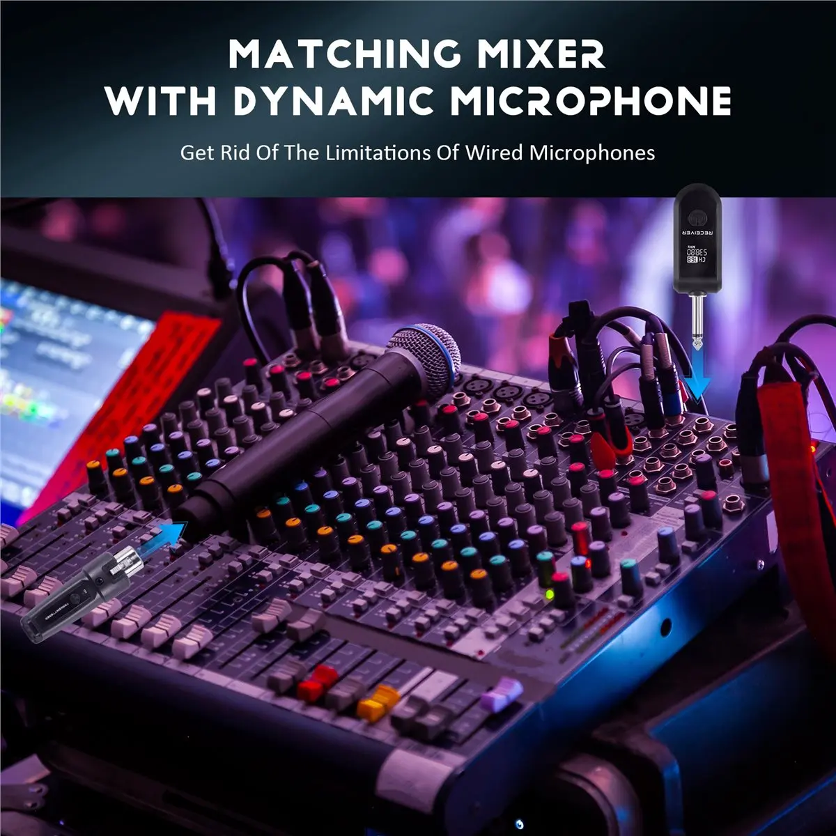 

【New User】UHF XLR Adapter System Wireless Microphone Transmitter Receiver for Dynamic Microphone Guitar Audio Mixer PA System
