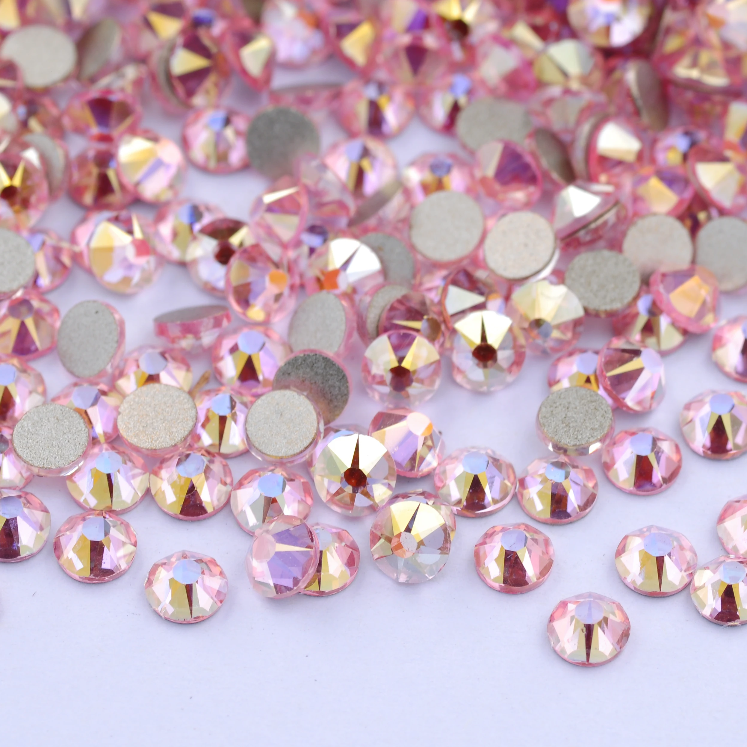 Hellrosa und Hellrosa AB Glas Strass 6A 2088 Strass-Kristalle mit flacher Rückseite für DIY-Bastelarbeiten, Nagelkunst, Kleidung und Textilien – Detail 4