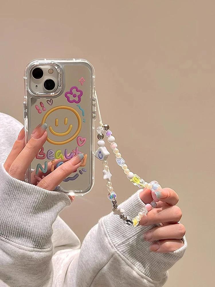 For iPhone 11 12 13 14 15 Pro Max Silvery Plating Mirror Cover Fashion Cute Soft Silicone Clear Phone Case