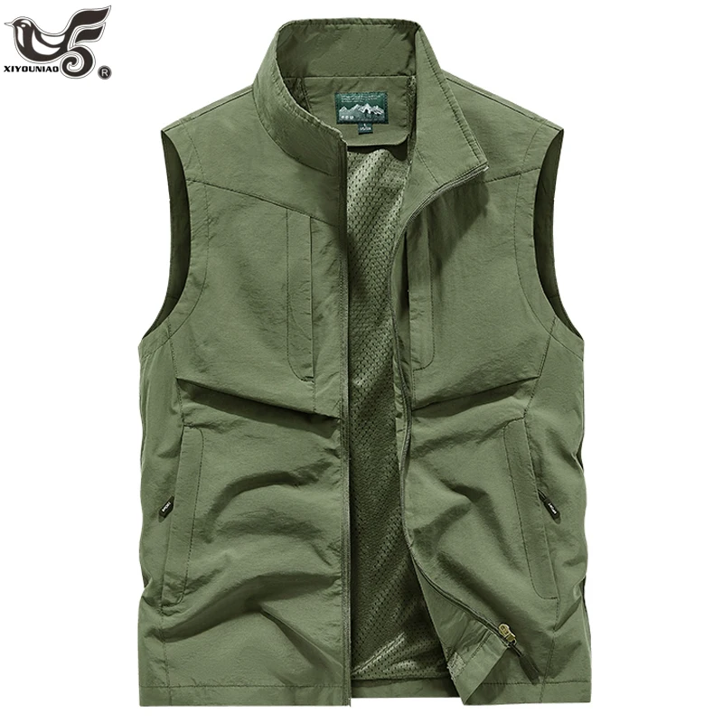 

Plus Size 6XL 7XL 8XL Mens Mesh Fishing Vests Lightweight Joggers Sports Sleeveless Jackets for Travel Climbing Hiking Waistcoat