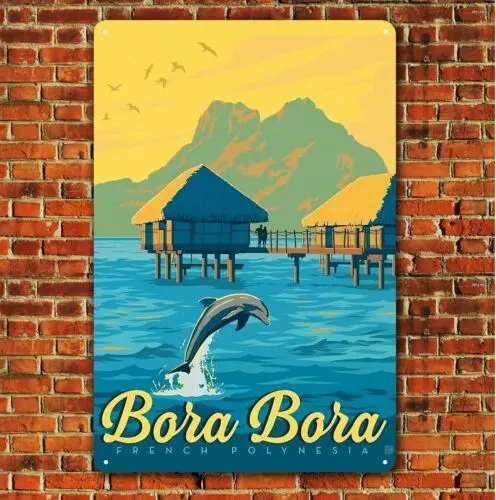 Bora Bora Collectable Travel Destination Metal Poster - 20x30cm Tin Sign