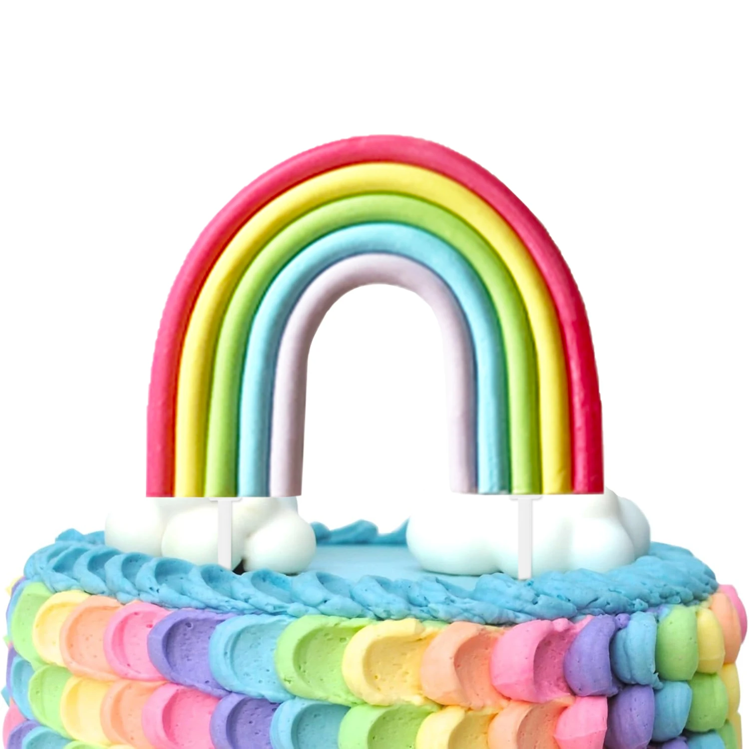 Regenbogen-Kuchendekorationen – bunter Regenbogen-Cupcake-Topper, personalisierter Tortenaufsatz für alles Gute zum Geburtstag – Detail 7