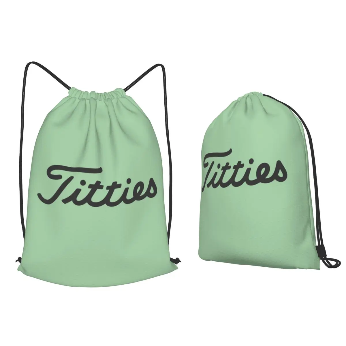Titties Golf Ball Backpacks Multi-function Drawstring Bags Sports Bag Book Bags for Travel Students